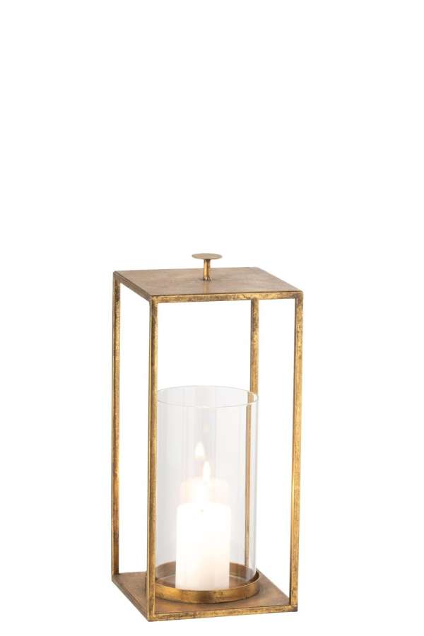 LANTERN NINO IRON/GLASS GOLD