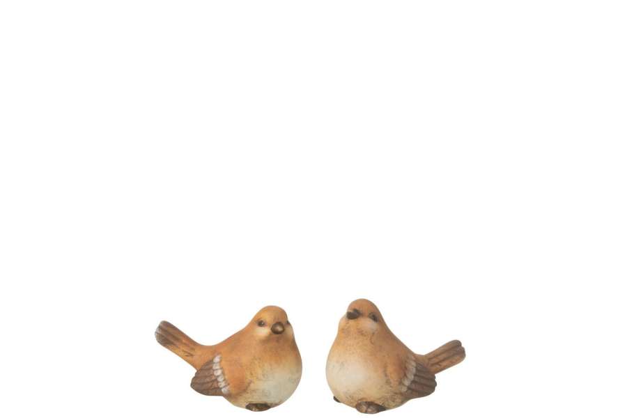 BIRD PORCELAIN BROWN SMALL ASSORTMENT OF 2