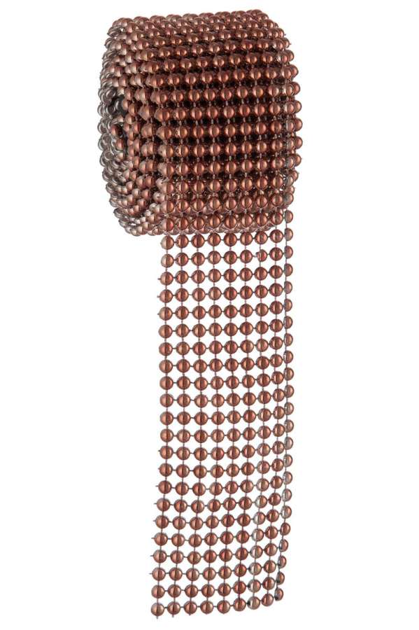 RIBBON STUDS BALL PLASTIC COPPER SMALL 6X180CM