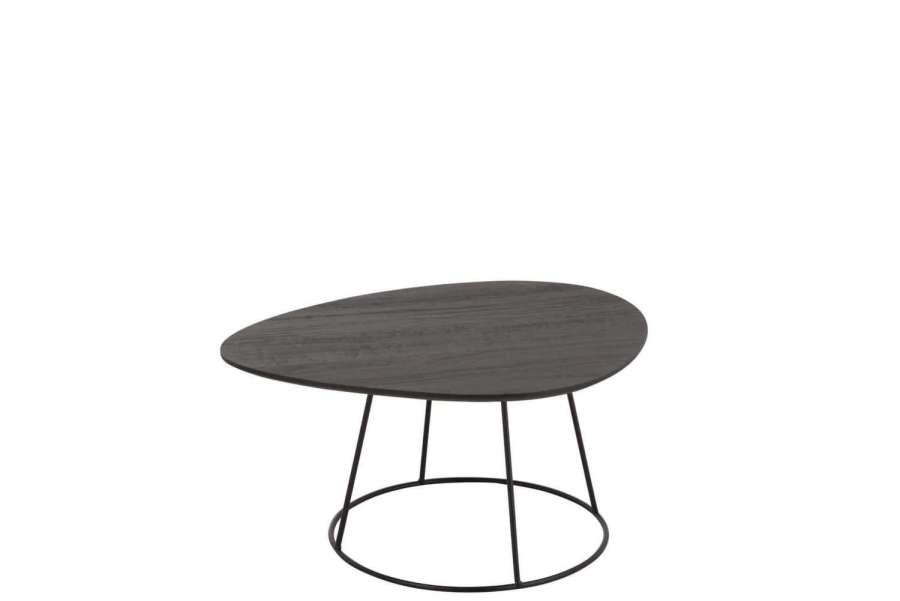 SIDETABLE OVAL WOOD/METAL D BR S
