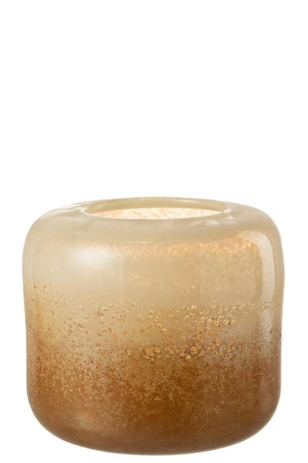 VASE OPI GLASS BROWN/BEIGE LARGE