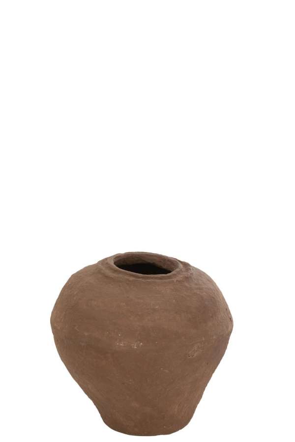 VASE PAPER MACHE BROWN SMALL