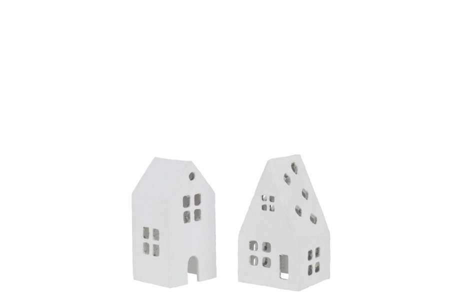 HOUSE COTTON MACHE WHITE ASSORTMENT OF 2