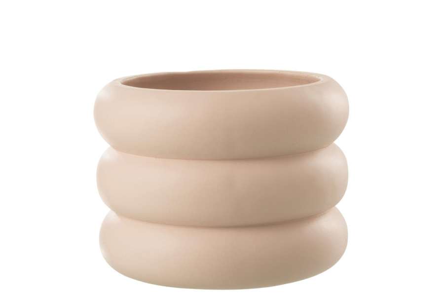 FLOWERPOT RING CEMENT BEIGE/PINK LARGE