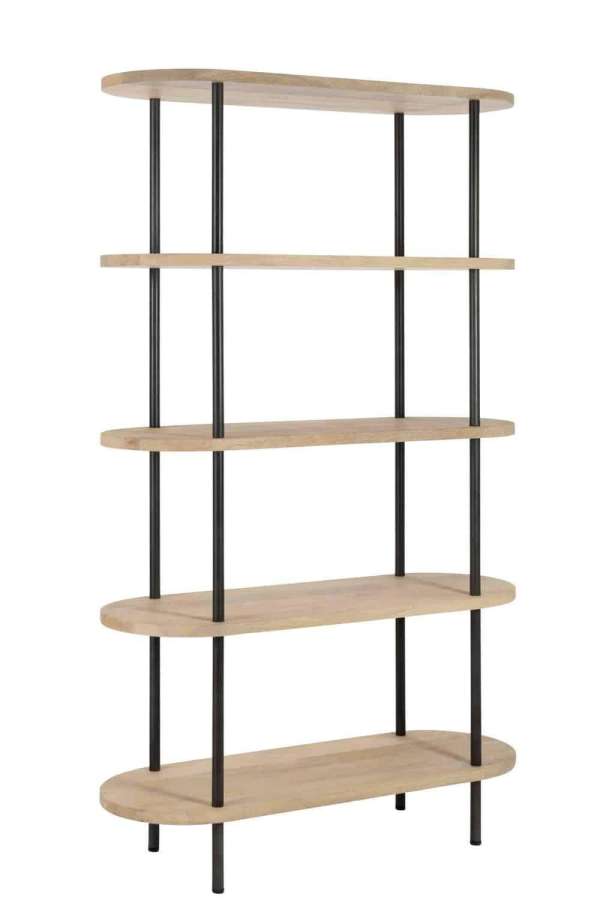 RACK ELI 5SHELVES MANGO WOOD/IRON NATURAL/GREY