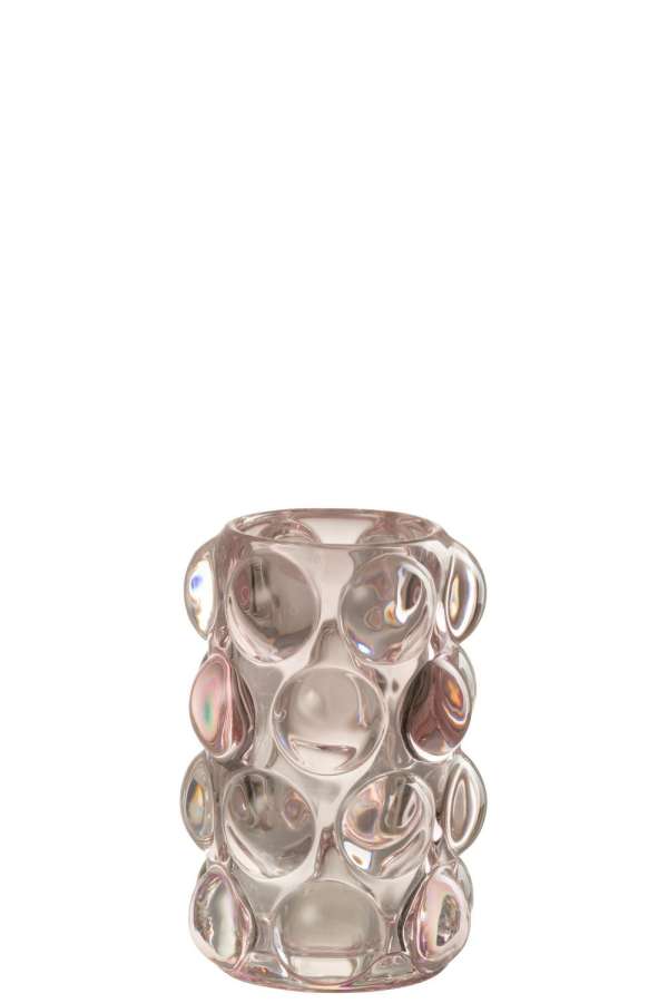 TEALIGHT HOLDER BOLLIE GLASS PINK