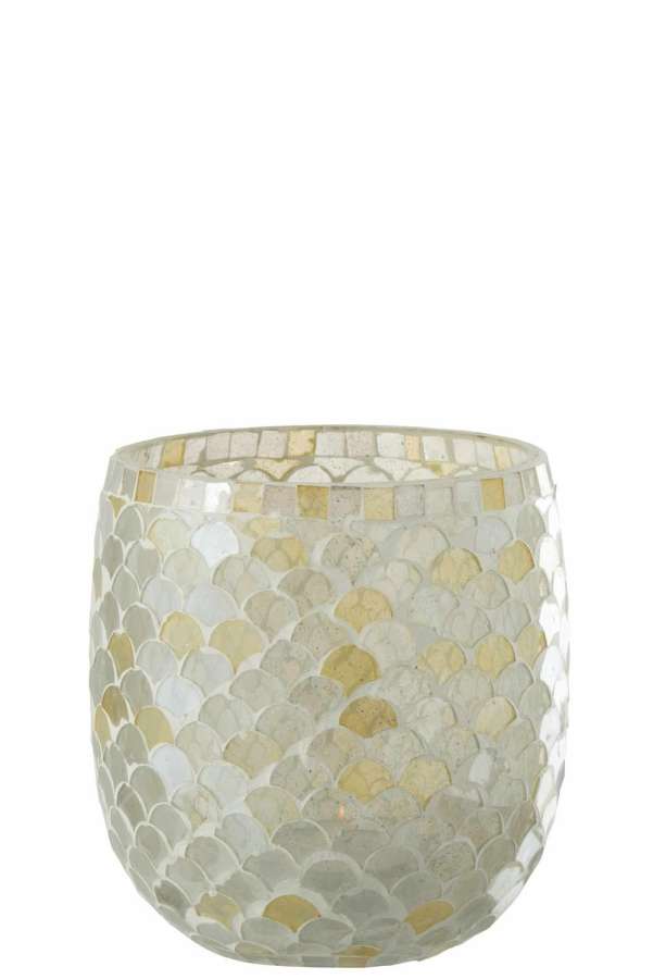 HURRICANE MOSAIC GLASS WHITE/LIGHT YELLOW LARGE