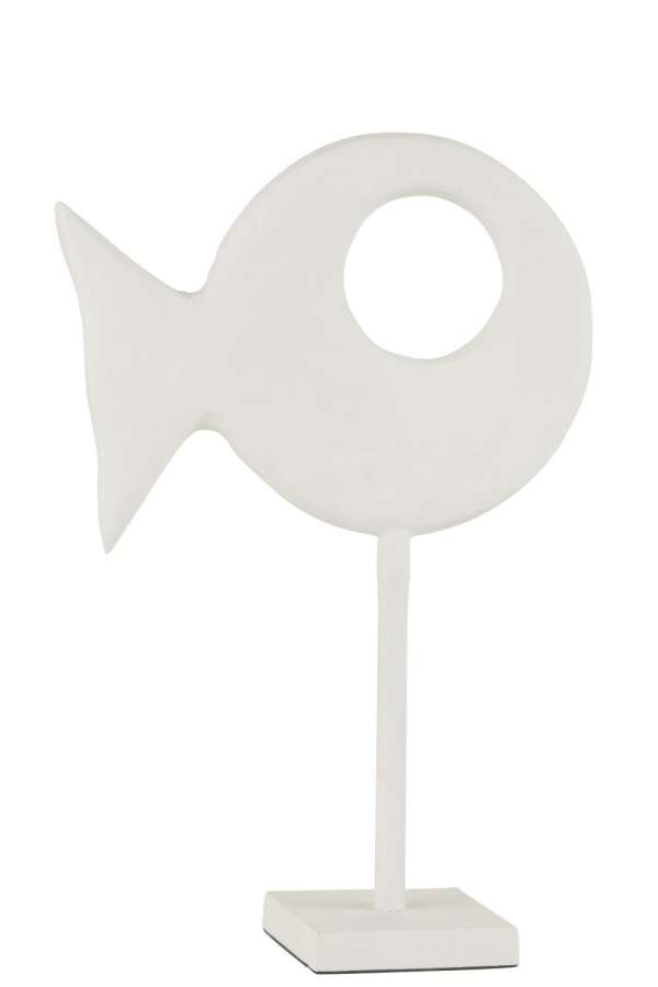 FIGURE FISH ON FOOT ALUMINIUM WHITE LARGE
