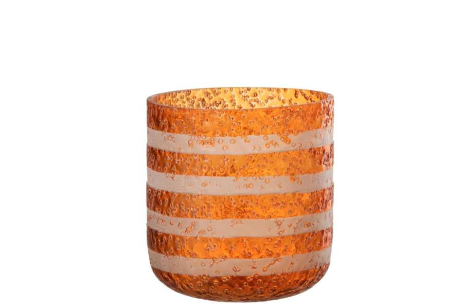 HURRICANE STRIPES GLASS ORANGE/WHITE LARGE