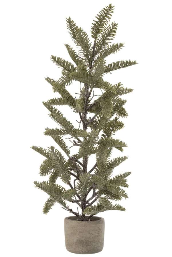 PINEBRANCH IN POT GLITTER PLASTIC GREEN SMALL LARGE