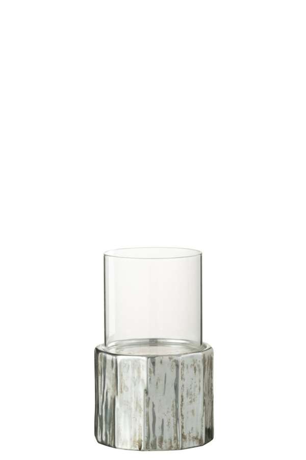 CANDLEHOLDER ARY CLAY SILVER SMALL