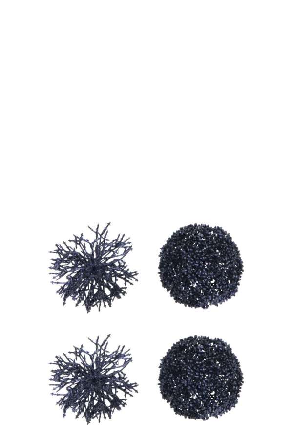 BOX OF 4 BALL HANGER ROUND/CORAL PLASTIC BLUE