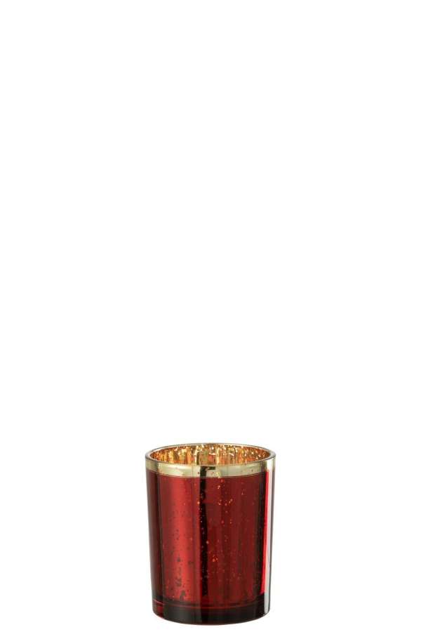 HURRICANE GOLD RIM GLASS RED MEDIUM