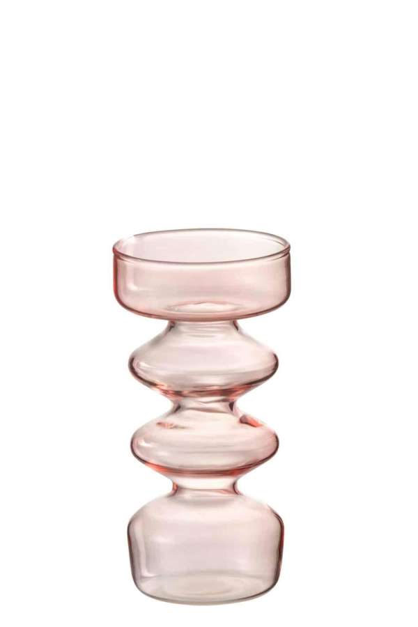 VASE LUNA GLASS PINK SMALL