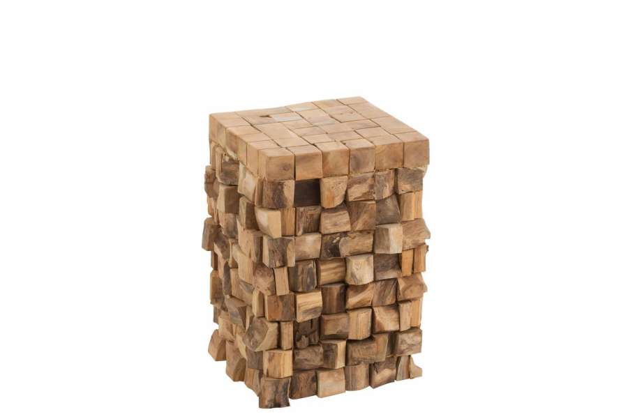 SIDETABLE/STOOL PIECES TEAK WOOD NATURAL