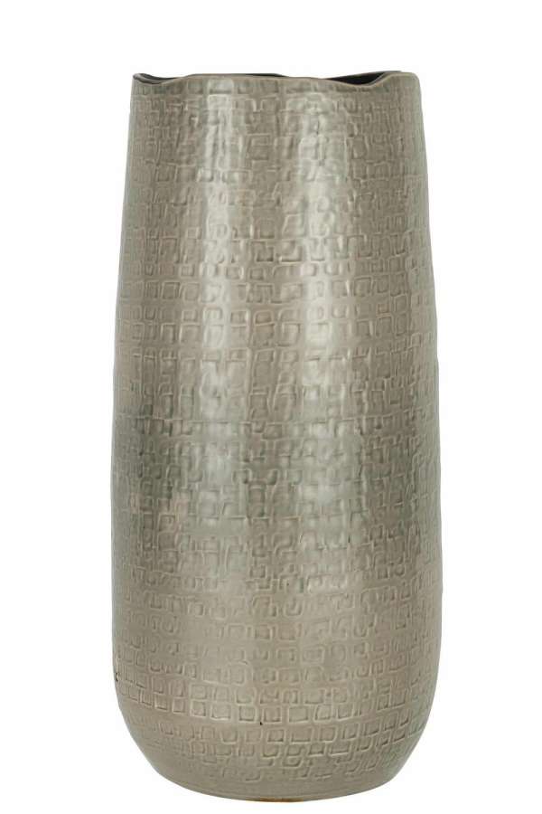 VASE PATTERN CERAMIC LIGHT GREY LARGE