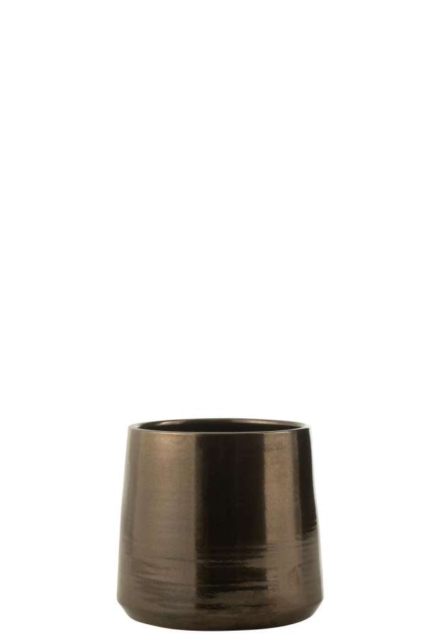 FLOWERPOT ROUND TERRA SHINY BRONZE LARGE
