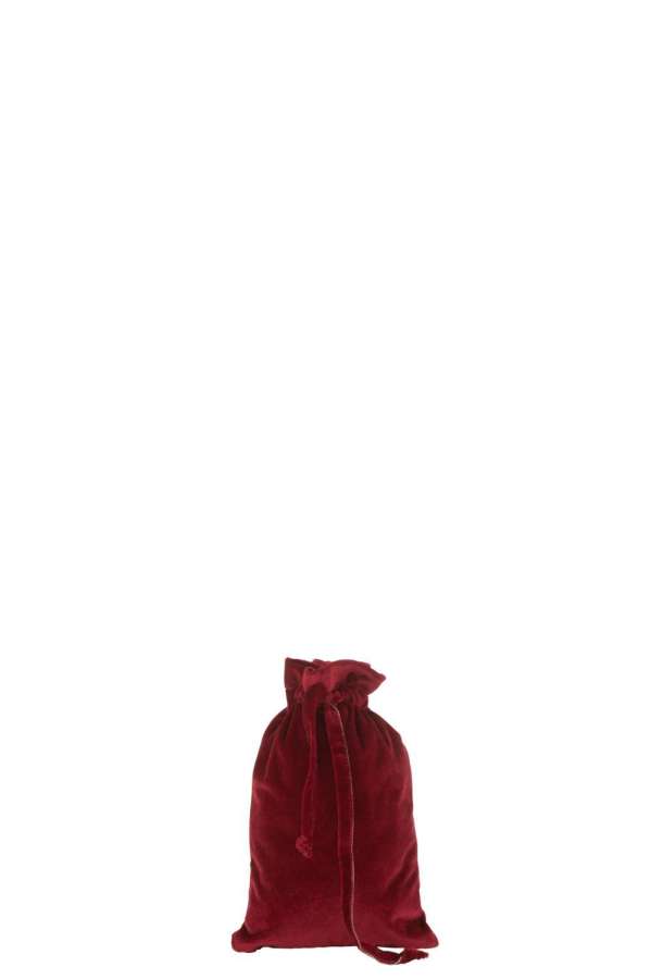 BAG CHRISTMAS VELVET RED SMALL