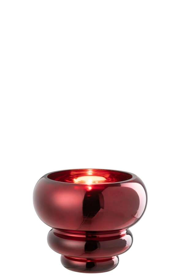 TEALIGHT HOLDER/VASE JULIA GLASS DARK RED