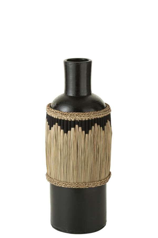 VASE PATTERN TERRACOTA/SEAGRASS BLACK/NATURAL
