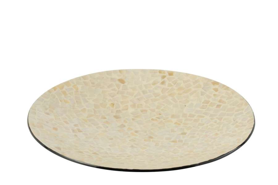 TRAY NUYE ROUND SHELLS/PAPER IVORY