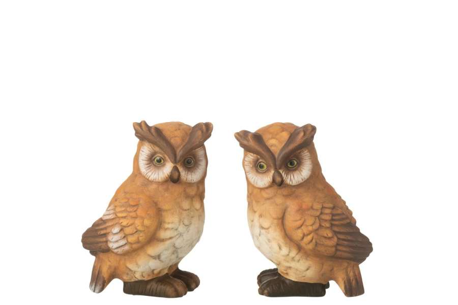 OWL PORCELAIN BROWN LARGE ASSORTMENT OF 2