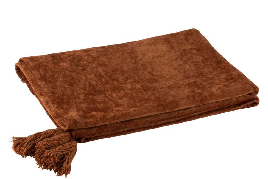 PLAID TASSEL COTTON RUST