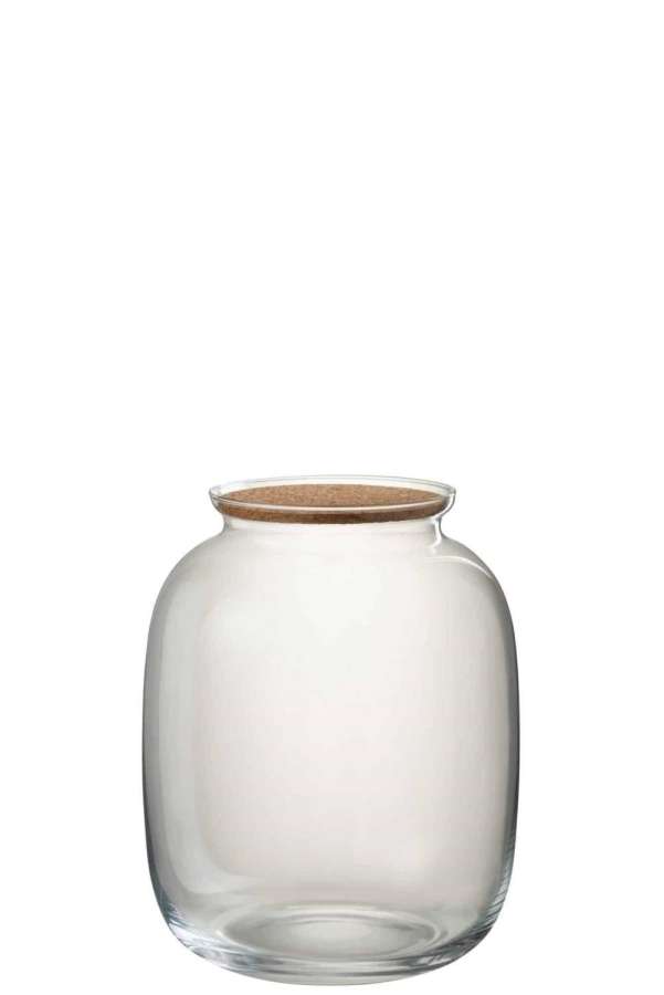 POT ROXY DECORATIVE GLASS/CORK TRANSPARENT SMALL