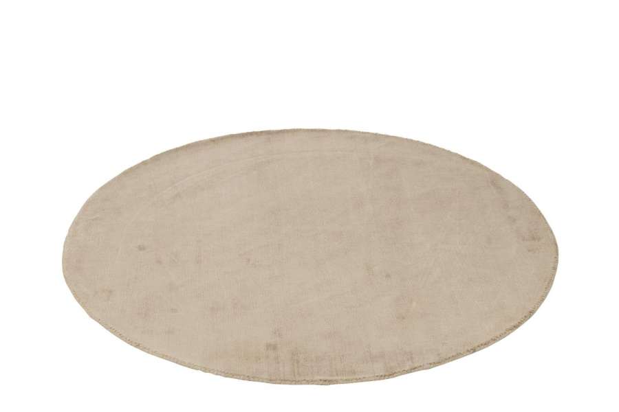 CARPET ROUND HANDMADE VISCOSE BEIGE