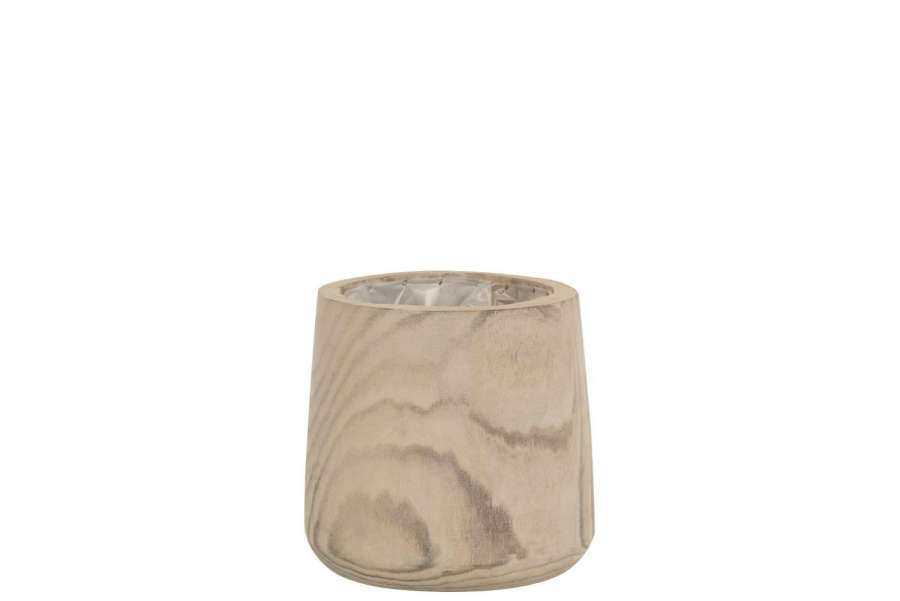FLOWERPOT PAULOWNIA WOOD+PLASTIC WHITE WASH LARGE