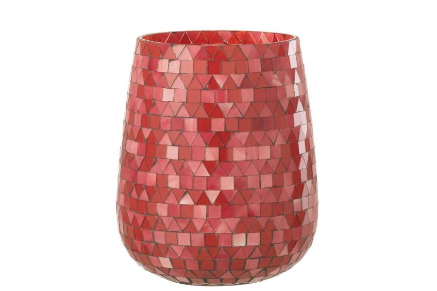 HURRICANE MOSAIC TRIANGLE GLASS RED/PINK LARGE
