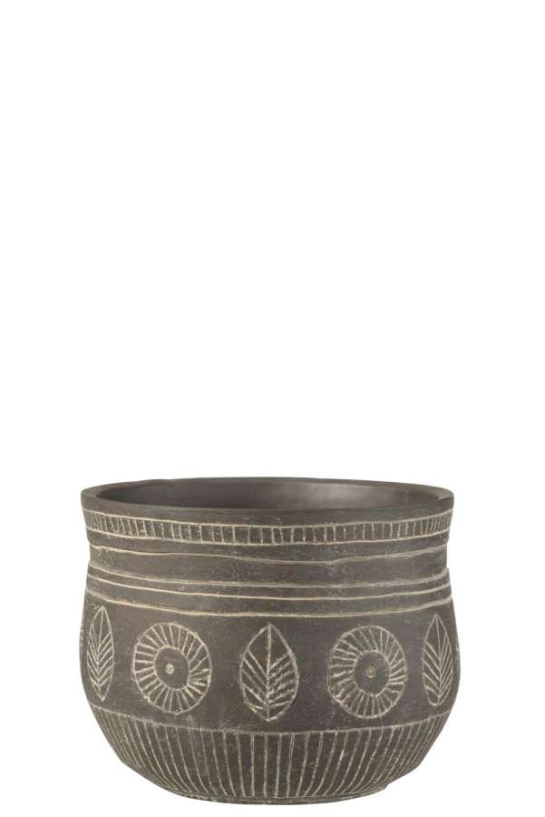 FLOWERPOT FRESCO CEMENT GREY LARGE