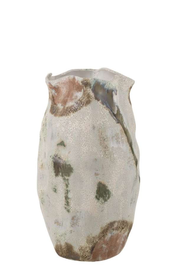 VASE MOON TEXTURE CYLINDER CLAY MIXED