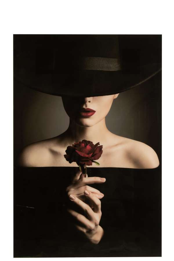 WALL DECORATION WOMAN GLASS/PAPER MIX