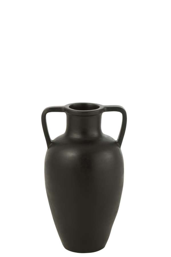 VASE 2 ARMS TERRACOTTA BLACK SMALL