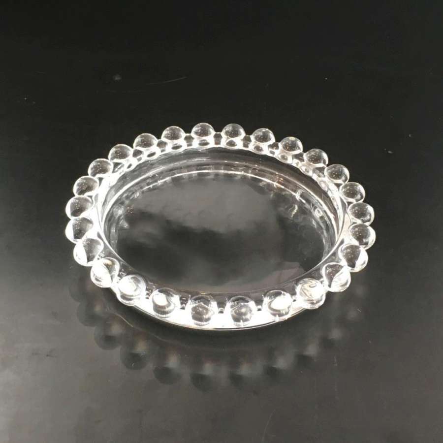 Lysfat Glass Rund M/Dekorkant  10X10X2Cm