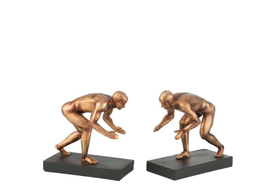 S/2 BOOKEND SPORTSMAN POLY BRONZE