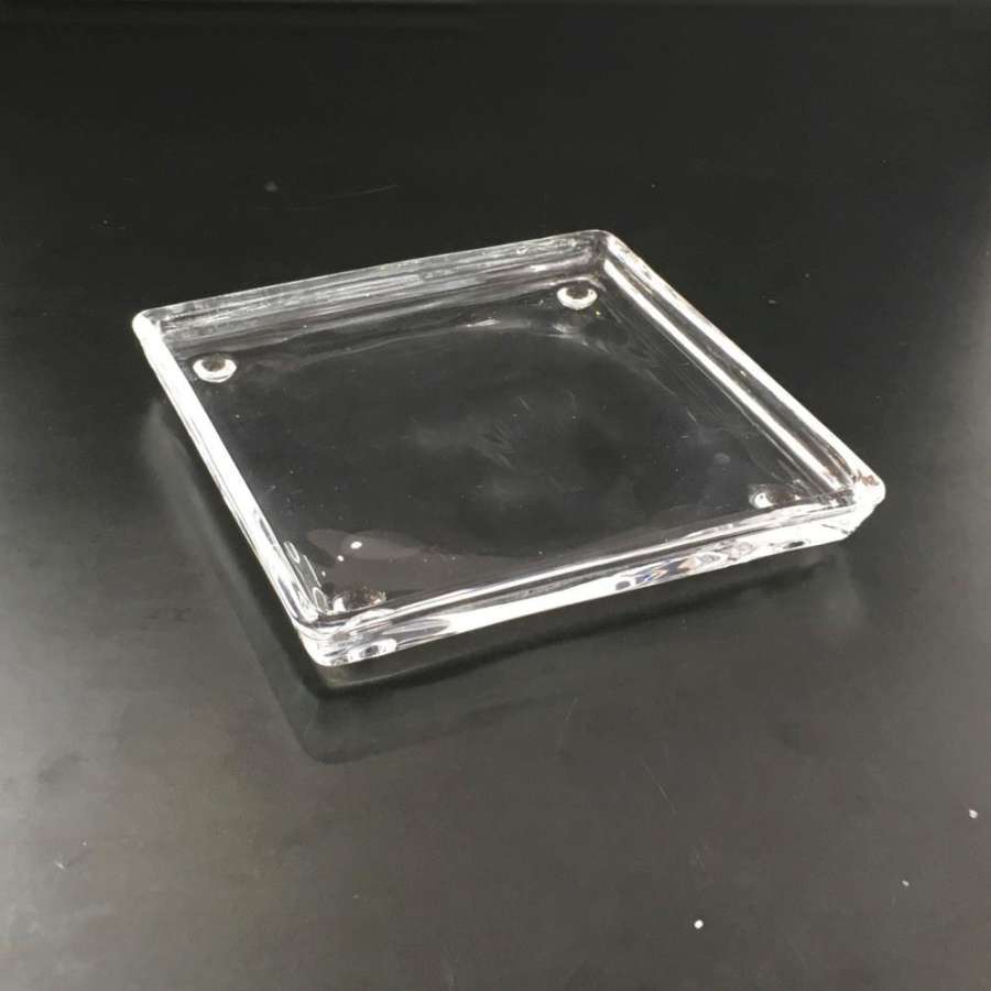 Lysfat  til kubbelys i Glass - Firkantet 10X10X2Cm
