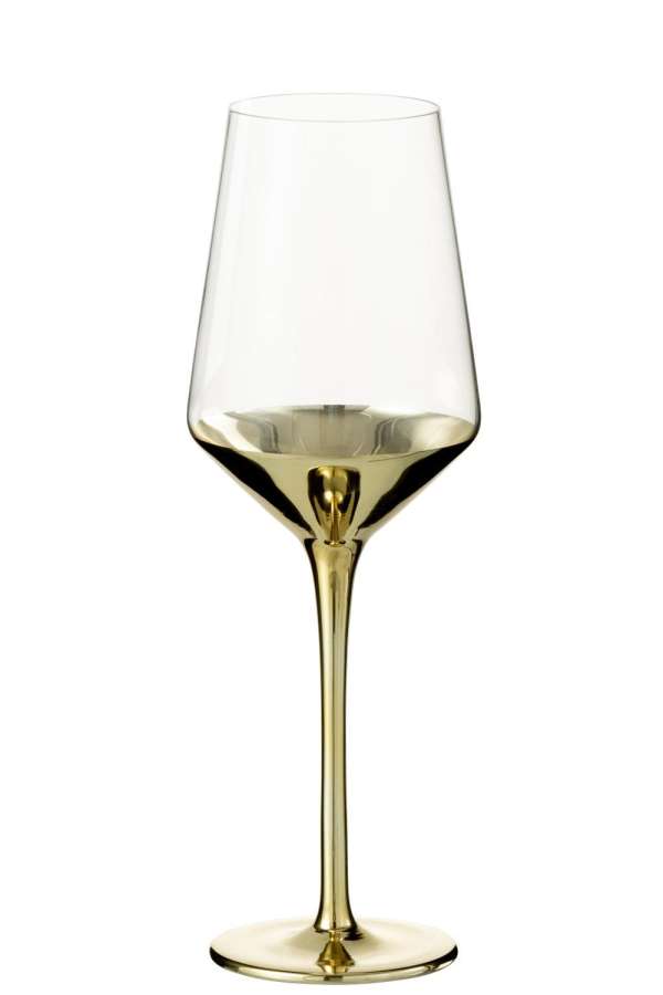 WINE GLASS GLASS GOLD/TRANSPARENT