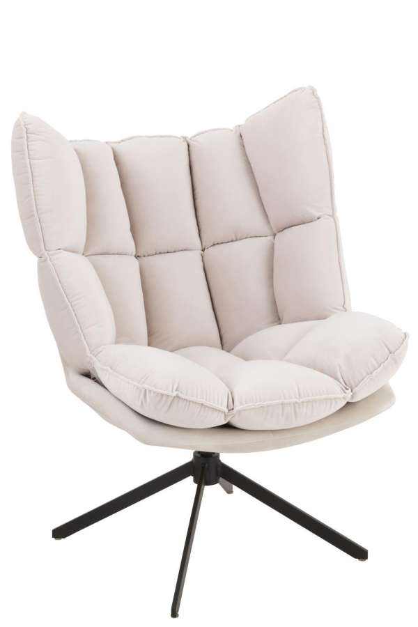 CHAIR RELAX CUSHION ON FRAME TEXTILE/METAL BEIGE