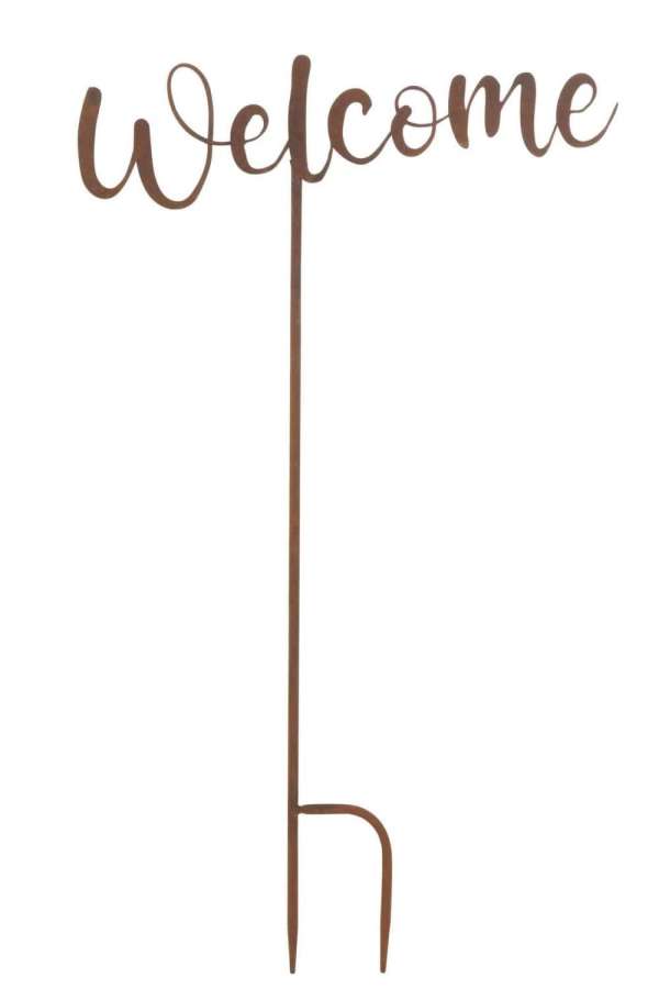 DECORATION GARDEN WELCOME IRON RUST