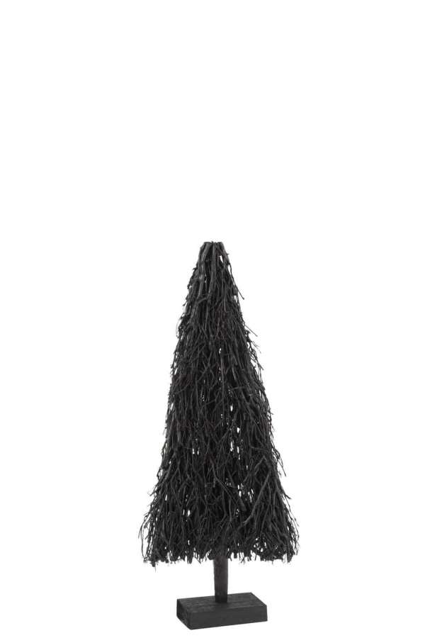 CHRISTMAS TREE FLAT BRANCHES WOOD BLACK SMALL