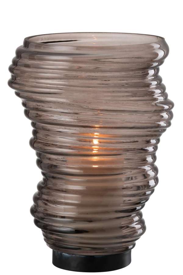 VASE TORNADO GLASS GREY LARGE