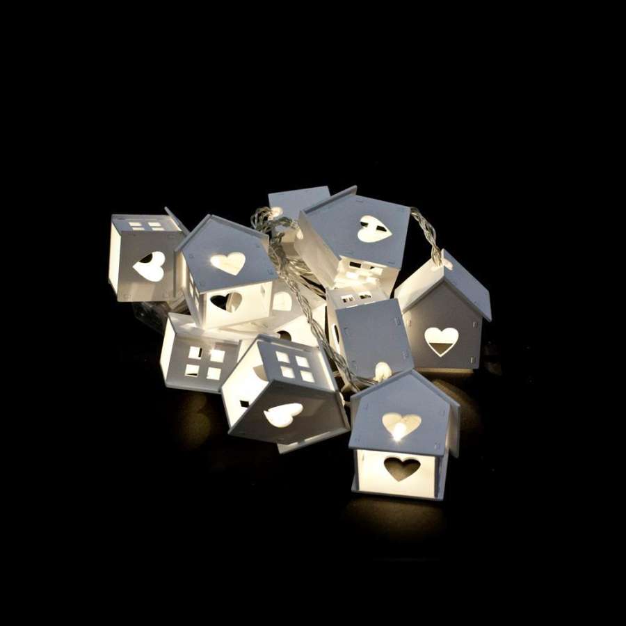 Lysslynge m/Batteri- 10 Hus- m/hjerte -2,5meter
