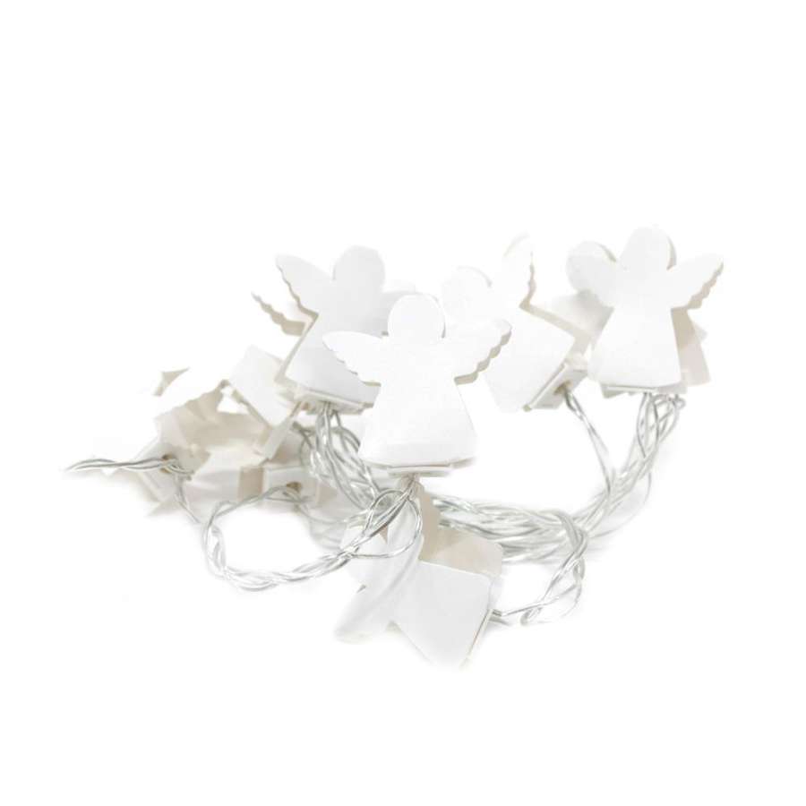 Lysslynge m/Batteri-10 Engler- Hvit- 1,5meter