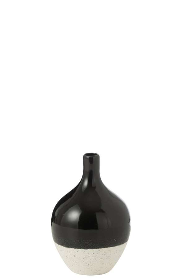 VASE IVA PORCELAIN BLACK/WHITE S