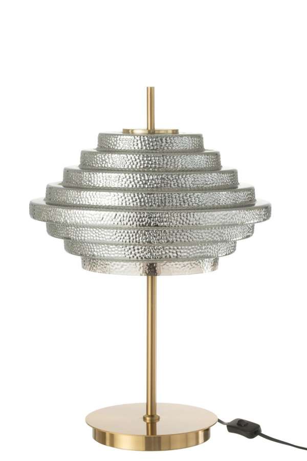 TABLE LAMP LED GOLD METAL/GLASS SMOKED