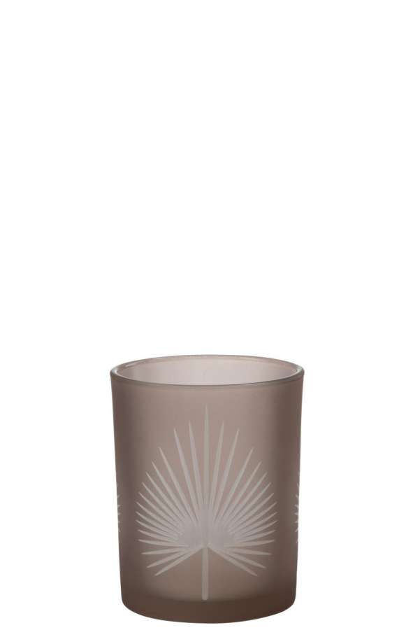 HURRICANE PALM LEAF GLASS BEIGE MEDIUM