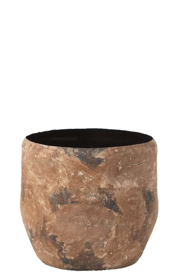 VASE DOJI ROUGH METAL BROWN