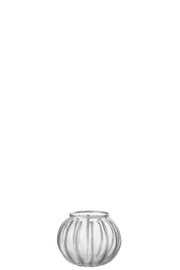 HURRICANE BALL STRIPE GLASS TRANSPARENT/SILVER SMALL